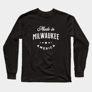 Made In Milwaukee, USA - Vintage Logo Text Design Long Sleeve T-Shirt